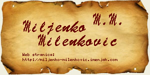 Miljenko Milenković vizit kartica